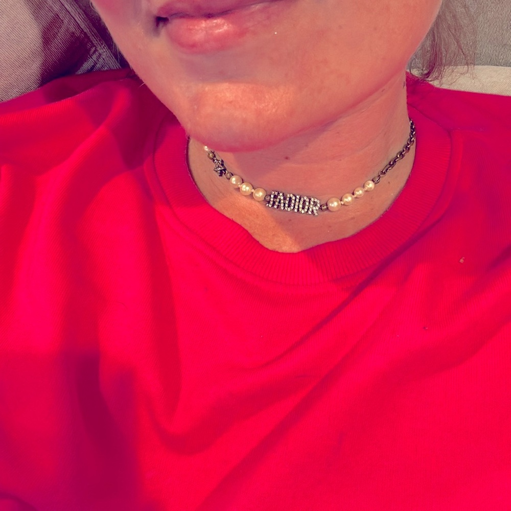 J’adior Dior gold necklace with rhinestones and pearls - Picture 2 of 2